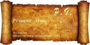 Propper Irma névjegykártya