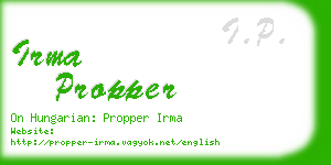 irma propper business card